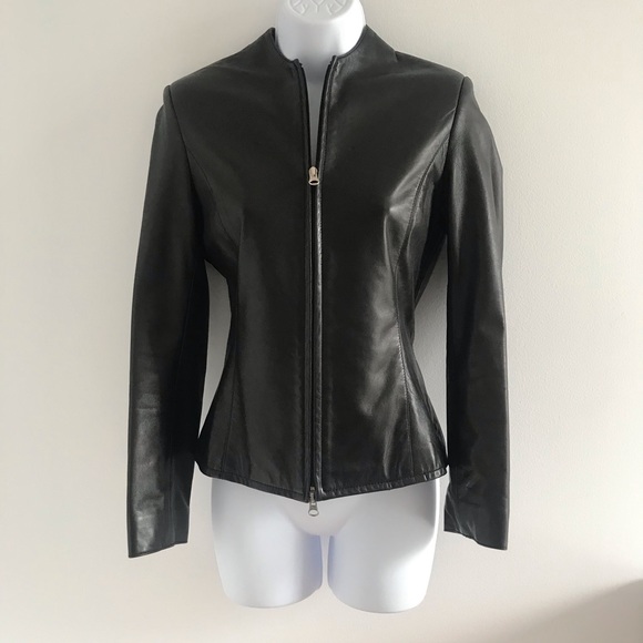 Sandra Angelozzi Black Real Leather Jacket Y2K - Picture 8 of 16